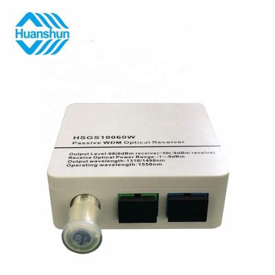 China Passive CATV Optical Receiver EGPON WDM PON Output 1RF CATV Box Type Receiver for sale