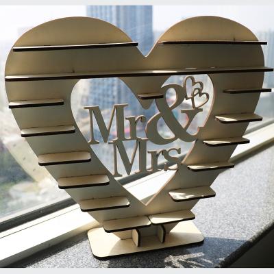 China Eco-Friendly Materials Wooden Display Stand Tree Stand, Mr. and Mrs. Heart Chocolate Display Wedding Centerpiece Decoration for sale