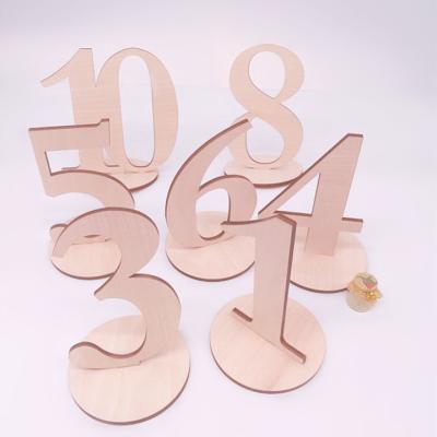 China Plywood 2019 Hot Sale Wooden Table Unique Numbers For Wedding Decor No.1-No.10 for sale