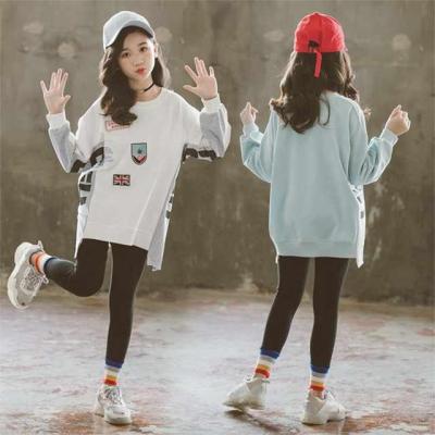 China Viable New Fashion Style Girl T-shirt Solid Color British Children Girls Long Sleeve T-Shirts With High Quality for sale