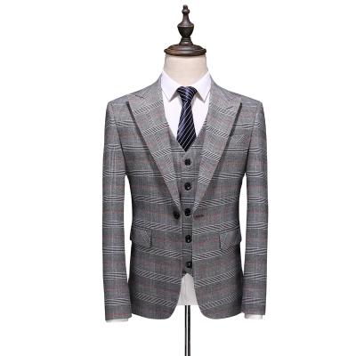 China High Quality Mens Breathable Clothing 3 In 1 Formal Casual Suit Plaid Jacket for sale