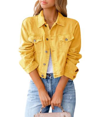 China 2021 QUICK DRY Spring And Long Sleeve Jean Jacket Ladies Denim Jacket Pure Color Autumn Casual Fashion for sale