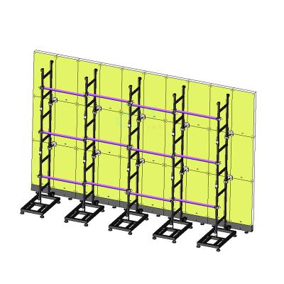 China Eye-Catching Led Screen Stage Truss Length 5m Height 3m LED Video Displays Screen Wall Support Stacking Systems For 500X1000mm Cabinets for sale