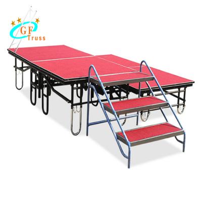 China Durable Wedding Plywood Folding Iron Portable Stage For Event for sale