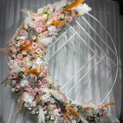 China Artificial Product Silk Moon Shape Backdrop Chinese Hot Flower On Sale for sale