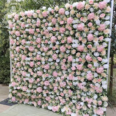 China Decorative Wedding Flower Wall 10 By 10 Feet Artificial Flower Wall for sale