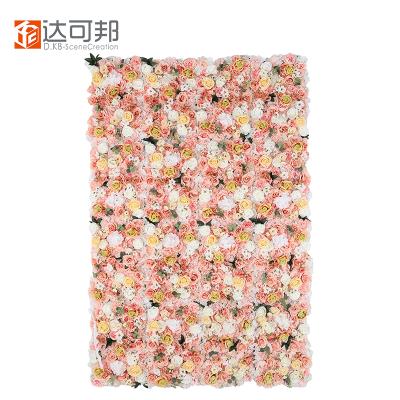 China Silk Flower Wall Backdrop Silk Wedding Flower Panel For Festivals Decoration for sale