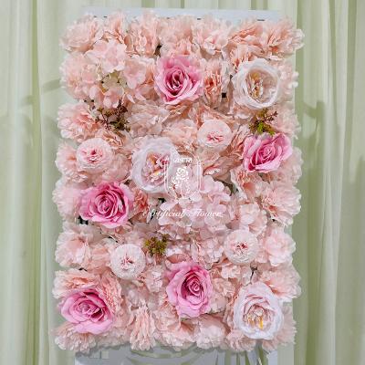 China Wedding Decoration Wholesale 40*60cm Backdrop Artificial Silk Flower Panels Outdoor Wall Flower For Wedding Event Decorations for sale