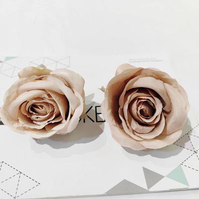 China New Arrival Silk Mini Real Touch 10cm Rose Head Flowers For Home Artificial Decorative for sale