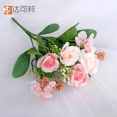 China Hot Selling High Quality Party Hydrangea Rose Artificial Flower Bouquet For Home Decor for sale