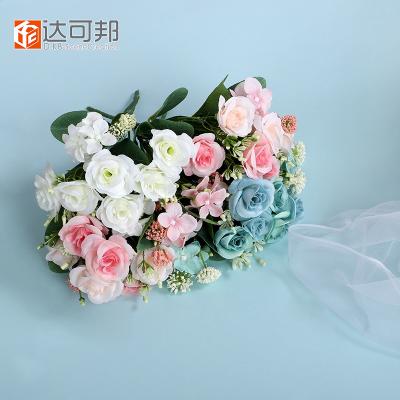 China BH001-6 Hot Sales 5 Heads Hydrangea Persian Rose Bouquet Flower Artificial For Home Decoration for sale