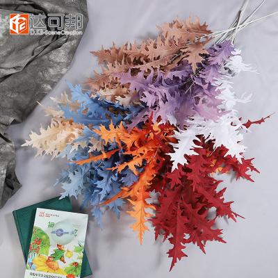 China Contemporary Long Stems Artificial Flower Arrangement Art In Colorful Leaves for sale