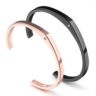 China 2018 Fashion New Products Christmas Gift Cuff Bangle Women Men Bracelets Unisex Bracelet With Zircon for sale