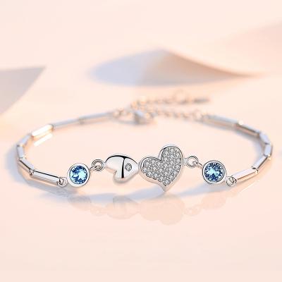 China High Quality S925 Romantic Crystal Infinity Love Heart Bracelet for sale