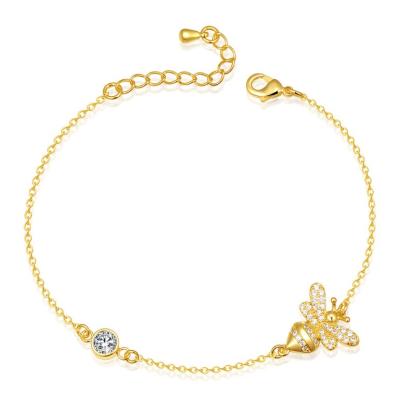 China 2020 cute fashion jewelry gold bee copper bracelet for girl for sale