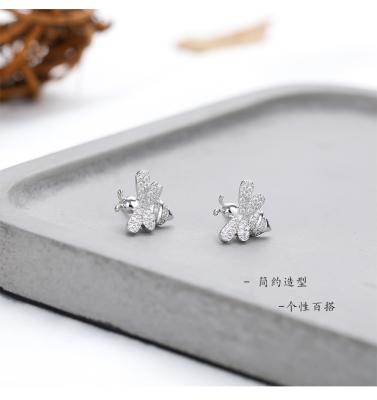 China Hot Sales Cute Sterling Silver S925 Bee Stud Earrings Fashion Jewelry For Girl for sale