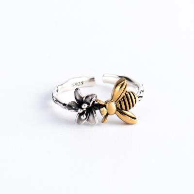 China Fashion Jewelry S925 Cute Bee Adjustable Ring for sale