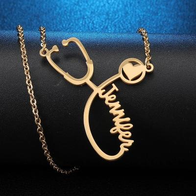 China 2019 Stainless Steel TRENDY Fashion Jewelry Dropshipping Custom Name Nurse Necklace for sale