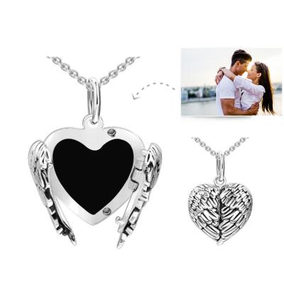 China Custom Hot Sale BOHEMIA Jewelry S925 Color Image Angel Wing Necklace For Couples Gift And Anniversary Gift for sale