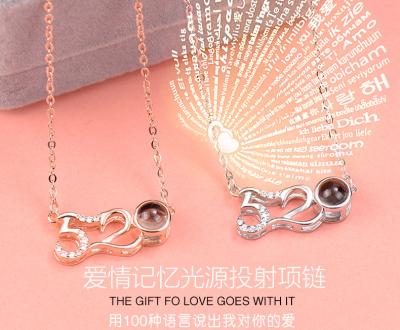 China 2019 New Arrivals Iphone Projection Sterling Silver 520 Love Tongue Chain Necklace for sale