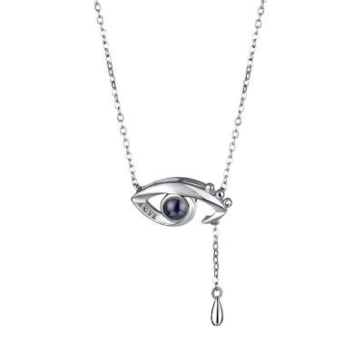 China Trendy I Love You In 100 Languages ​​Evil Eye S925 Necklace For Couples Gift And Christmas Gift for sale