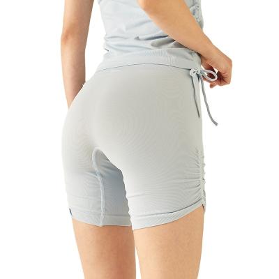 China Breathable RTS Knitted Fitness Sports Shorts Workout Tight Side Tie Workout Shorts Womens Yoga Abbreviations for sale