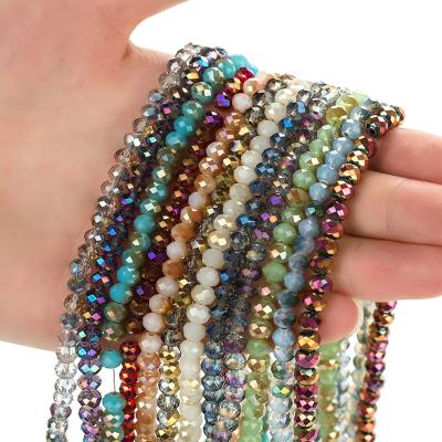 China Other 3x4mm Crystal Rondelle Beads Multicolor Glass Beads For Jewelry Making DIY Wholesale for sale