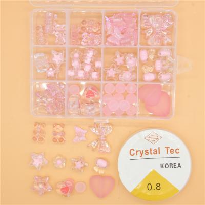 China Beautiful Pink Bracelet Bead Craft Kit Set Pony Beads Kit Crystal Beads Bulk Type Loose Accessory Original Wholesale for sale