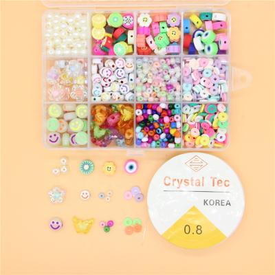 China Beautiful Jewelry Making Butterfly Clay Seed Beads Set Fruit Eye Pearl Smile Kit Flower Kit for DIY Art Craft Bracelets Necklace for sale