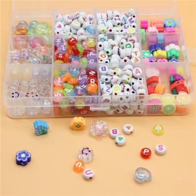 China Lovely Letter Acrylic Beads Set in Box for Rings Jewelry Making Weaving Bead Kit Bracelets Maker DIY Accessories Alphabet Seed for sale