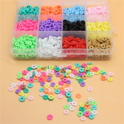 China Beautiful Flat Round Polymer Clay Beads Handmade Disk Loose Bead for Jewelry Making DIY Bracelets Accessories for sale