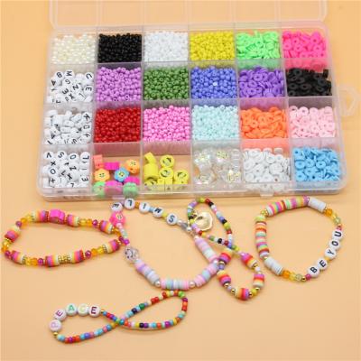 China Beautiful Seed Beads and Letter Bead Kit Rainbow Color Small Craft Beads for DIY Necklace Bracelet Earring Jewelry Making Set for sale