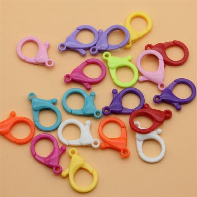 China Jewelry Making 30mm Colorful Plastic Lobster Clasp Key Key Ring Lamp Shape Buckle Snap Chain Hook For DIY Jewelry Making Findings Wholesale for sale