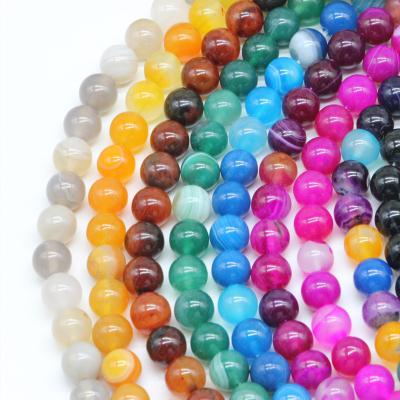 China Hot Selling 6MM Stone 4MM Natural Gemstone Beads Popular Round Colorful Agate Gathered Loose Beads For Jewelry Making for sale