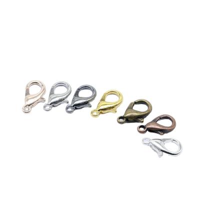 China Large Fasteners Size 12mm 10mm Metal Alloy Gold Zinc Alloy Jewelry Hooks Chain Bracelet Necklace Lobster Key Clasps for sale