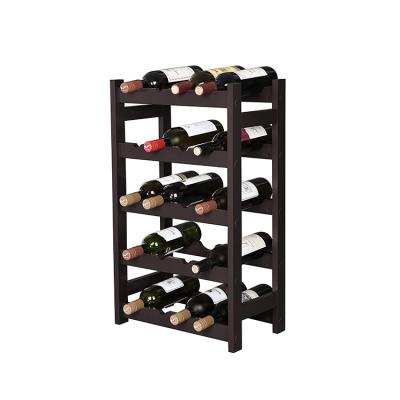 China 20 Bottle Free Sample Home Decoration Convertible Storage Solid Wood Countertop Wine Rack for sale