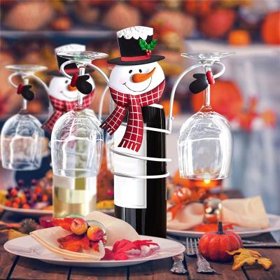 China Countertop Minghou Factory Sale Wine Bottle Holders Metal Wine Racks With Glass Rack For Gift for sale