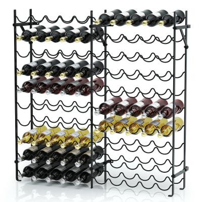 China Modern Metal 100 Bottle Wine Racks 10 Tier Wine Display Storage Rack Shelf Rack Wine Holder Shelf for sale