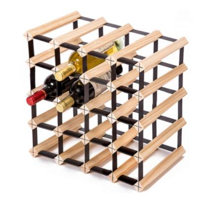 China Minghou Convertible Customized 20 Bottle Wood and Metal Wine Rack Shelf Bottle Holder Rack for sale