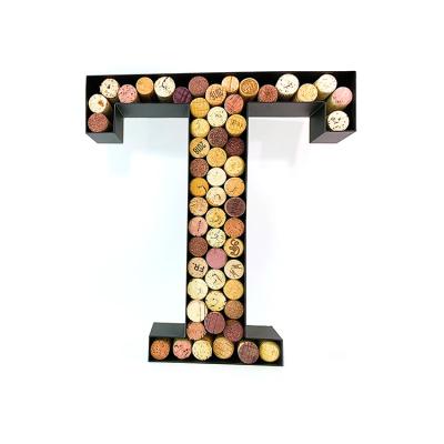 China Letter Shape Metal Wine Cork Holder Black Shape Corks Viable Color Customized Collection for sale