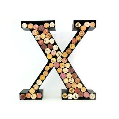 China Minghou Factory Sale Viable Wine Cork Rack Letters Customized Wall Mounted Wine Corks Rack for sale