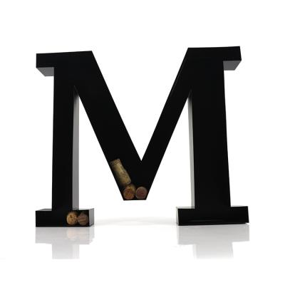 China Viable Home Decor Metal Letter Wine Cork Rack Display Wine Cork Rack Wall Mounted Racks for sale