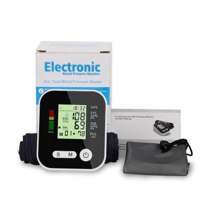 China Black And White Electric Home Self Test Blood Pressure Monitor Arm Screen Digital Sphygmomanometer for sale