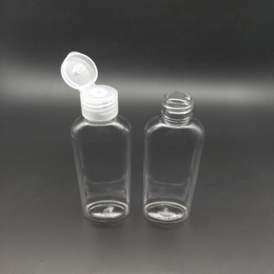 China BEAUTY PACKAGING PET 100ml empty oval flat plastic bottle with 20/410 flip cap in stock for sale