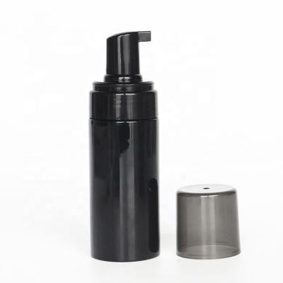 China Custom BEAUTY PACKAGING 40ml 50ml 100ml 150ml PET Bottle Foam Cleansing Liquid Foamer Pump Bottle Black for sale