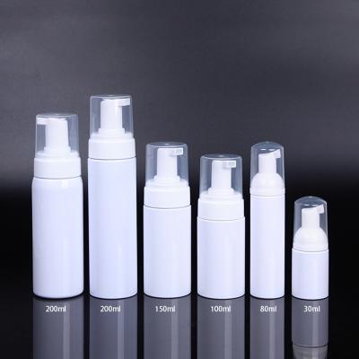 China 100/120/150/200/250ML Household Products White Foam Pump Plastic Cosmetic Packaging Cylinder Bottle for sale