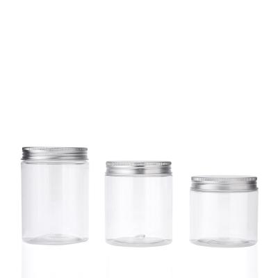 China BEAUTY PACKAGING 1oz 2oz 4oz 6oz 30ml 40ml 50ml 60ml 80ml 100ml 120ml Clear PET Plastic Jar With Lid Aluminum Cap White Inner Seal for sale