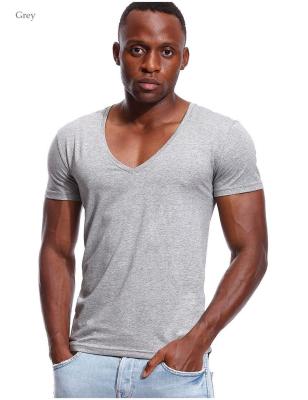 China Anti-Wrinkle New Men's Summer V-Neck T-shirt Skin Cotton Cotton Friendly Pure Seamless Short Vest T-shirt Skin Cotton Fashion Design for sale