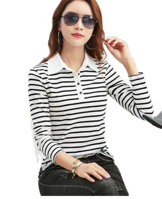 China Sustainable Fashion Polo Shirt With Logo Customize Casual High Quality Long Sleeve Plus Size Polo Shirt For Women for sale