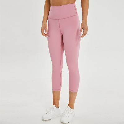 China European and American Skin-Friendly Naked Tight Pants Seven Points Breathable Yoga High Waist Fitness Pants for sale